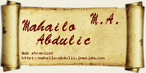 Mahailo Abdulić vizit kartica